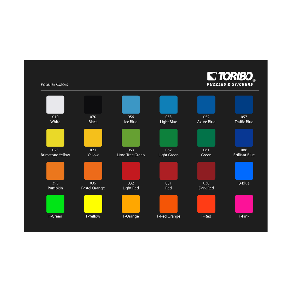 TORIBO Color Chart ver.5.1 Popular Colors