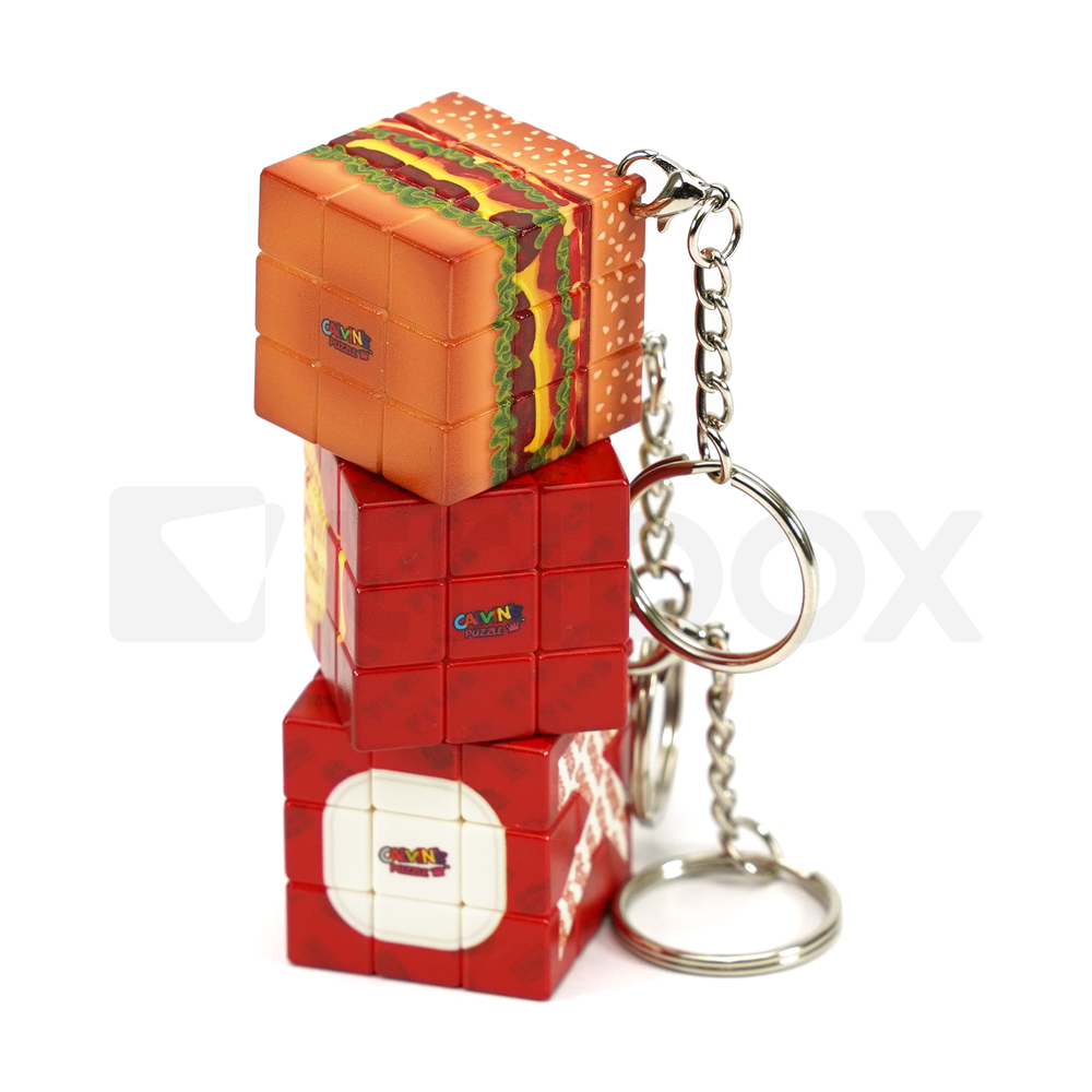 Calvin's Yummy Cheese Hamburger 3x3x3 Keychain
