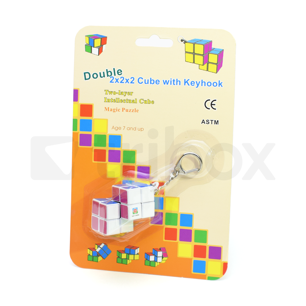Eastsheen Multi Cube Double Keychain Stickered (White)