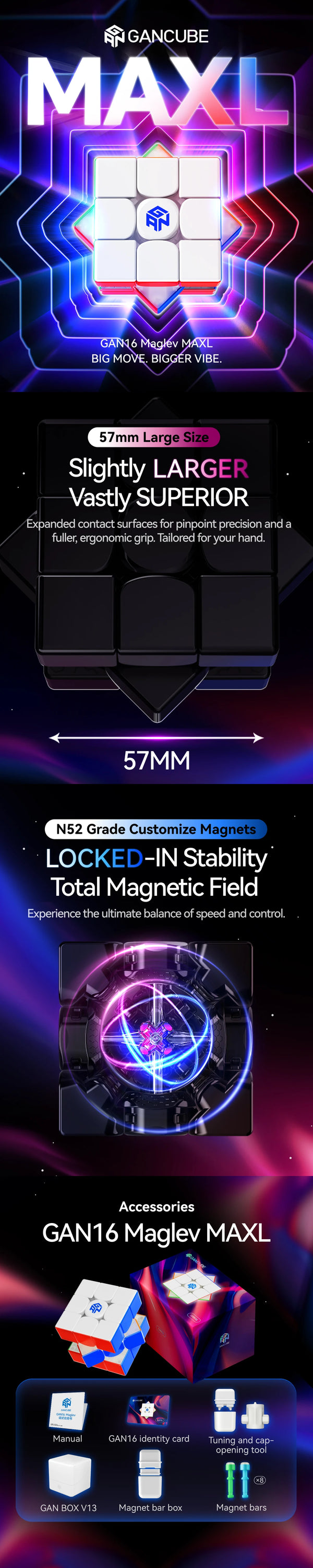 GAN16 Maglev MAX-L (57mm) UV-Coated メーカー製品情報 1