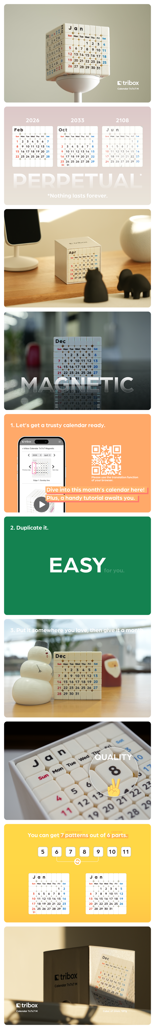 tribox Calendar 7x7x7 Magnetic メーカー製品情報 1